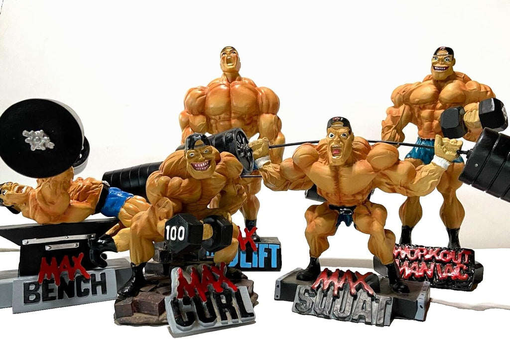 Xtreme Workout Figurine Bodybuilding Weightlifting Collectible Statues, 5 Piece Set - R4 Products
