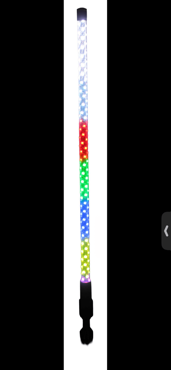 The Original SafeGlo RGB LED Boat Whip – Bluetooth App and Remote - Controlled USA Made - 4' - R4 Products