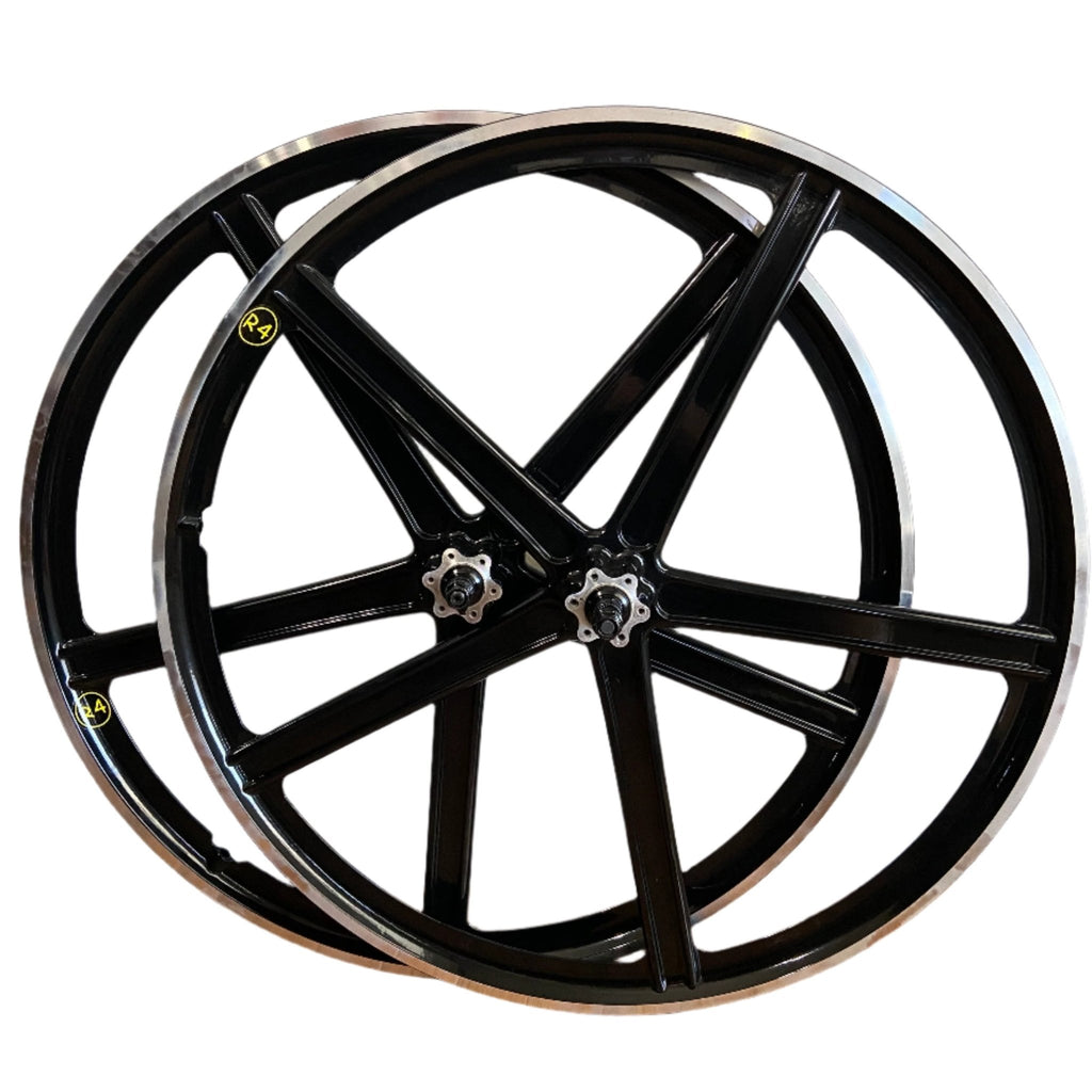 R4 29″ BMX CNC 5 - Spoke 10 Speed GT Street Performer, Se Fast Ripper, Throne Goon Runner, Alloy Bicycle Sealed Wheel set, Gloss Black - R4 Products