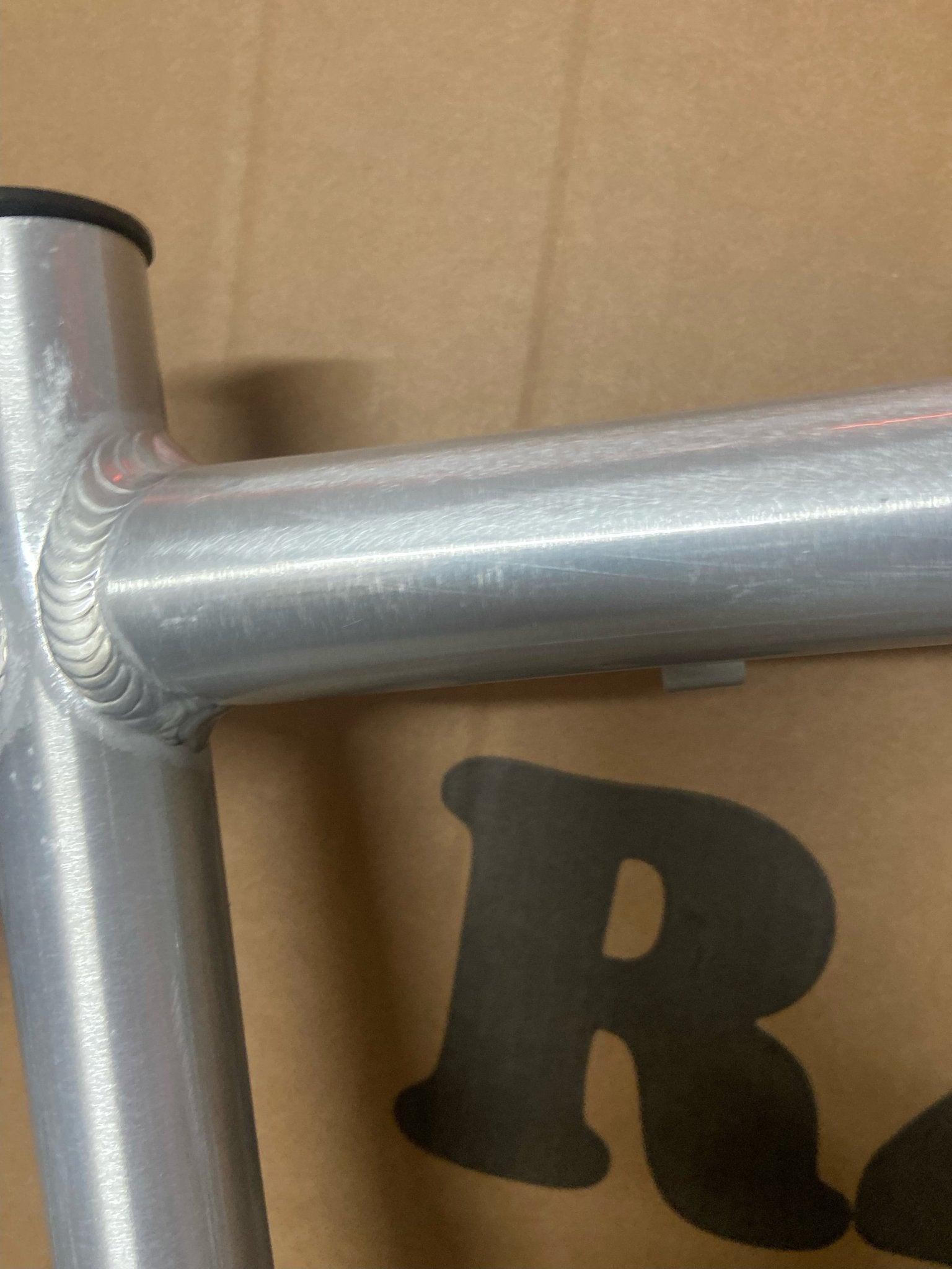 R4 Retro 6061 Aluminum 29" Pro BMX Frame & Chrome Fork, Raw W/ Clear Coat Decals Included - R4 Products