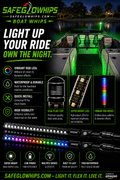 The Original SafeGlo RGB LED Boat Whip – Bluetooth App and Remote - Controlled USA Made - 4' - R4 Products